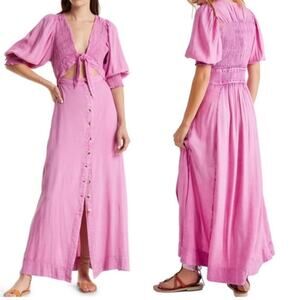 NWT Free People String of Hearts‎ Cut Out Maxi Dress